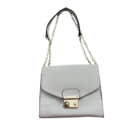 Faux Leather Tan and Gold Shoulder Purse Bag with Chain Strap Cross Body - Picture 1 of 9